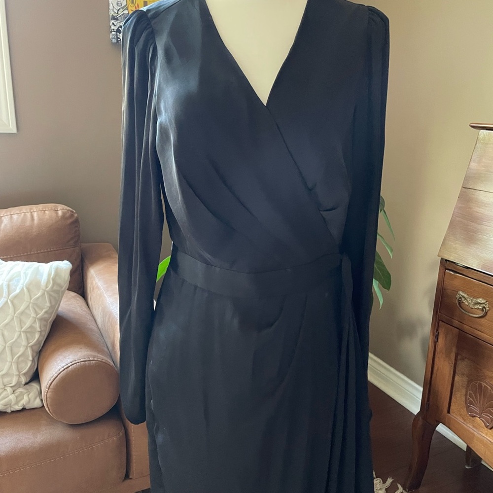 Banana Republic Elegant Black Long Sleeve Dress
